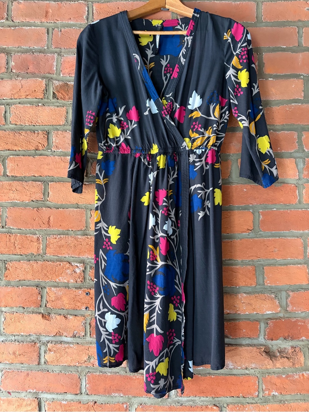 { Anthropologie } Plenty by Tracy Reese Faux Wrap Floral Rayon Dress, size S
